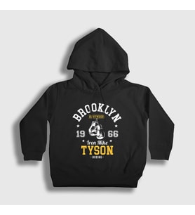Presmono Unisex Çocuk Siyah Brooklyn Boxing Boks Mike Tyson Kapüşonlu Sweatshirt 507338tt