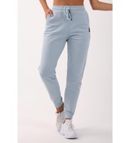 Maraton Sportswear Comfort Kadın  Lastik Paça  Basic Sisli Mavi Pantolon 21909