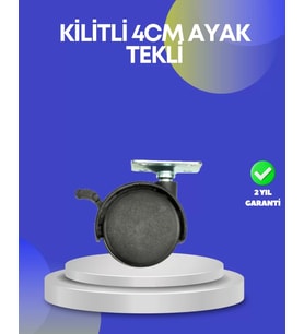 Dolap Ve Raflar İçin 4 Cm Kilitli Tekerlek Tekli