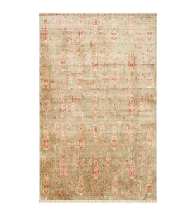Hoom Rugs Nepal ZR 08 Yün Viskon Tensel Green Autumn Otantik Modern Uşak Halısı (Çok Renkli)