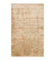 Hoom Rugs Nepal ZR 08 Yün Viskon Tensel Green Autumn Otantik Modern Uşak Halısı (Çok Renkli)