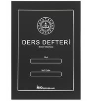 8 Ders Yoklamasız Ders Defteri Siyah Plastik Kapaklı