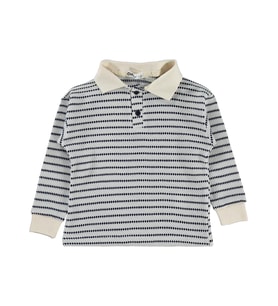 Civil Boys Çizgili Polo Yaka 2-5 Yaş Sweatshirt - Lacivert