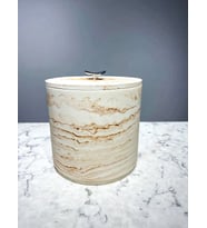 betonmall Beton Banyo Çöp Kovası Mermer Desen 4 Litre (Bej)