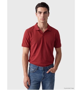 LCWAIKIKI Classic Kahverengi Polo Yaka Penye Erkek Tişört