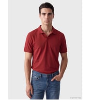 LCWAIKIKI Classic Kahverengi Polo Yaka Penye Erkek Tişört