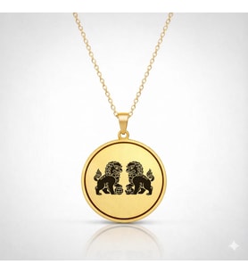 Kişiye Özel Fu Dogs Feng Shui Kolye Koruma ve Gücün Sembolü 925K Gümüş (Gold)