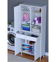Eliusta Rivo 4 Raflı Banyo/Mutfak Dolabı 70 cm Beyaz Renkli  Çok Amaçlı Dolap 70x173x32,5 cm Ebatlarında