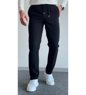 Esnek Rahat Beli Lastikli Jogger Pantolon (Siyah)