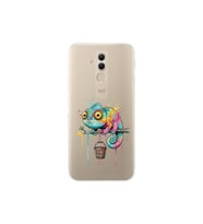 Huawei Mate 20 Lite ile Uyumlu Splash Bukalemun Tasarımlı Şeffaf Silikon Kılıf