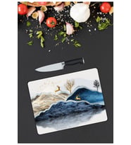 Dağ Manzarası Cam Kesme  ve Sunum Tahtası 25 cm X 35 cm