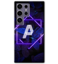 Galaxy S24 Ultra Kılıf HD Desen Baskılı Kılıf - Dark Neon Yaprak A Harfi