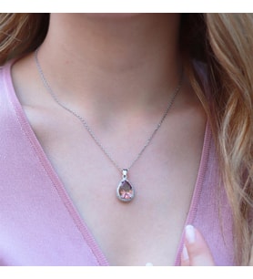 Damla Model Zultanit Taşlı Gümüş Kolye