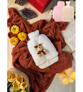 Trend Color Sıcak Su Torbası Kar Beyaz Peluş Oyuncaklı Ayak Isıtıcı 2 Litre Sıcak Su Torbası İle Beraber