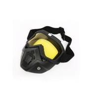 Cross Motosiklet Bisiklet Gözlüğü Açık Kask Maskesi Süngerli Bant Lastikli Jet Maske Sarı Camlı
