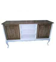 Tv Sehpa ST 17930 Konsol Model MDF Üzeri Ceviz Kaplama Parlak Beyaz ceviz El Yapı