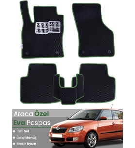 SKODA FABİA 2 (2007-2014) Uyumlu EVA Paspas Tam Set–Oto Paspas,Araca Özel,Kolay Montaj