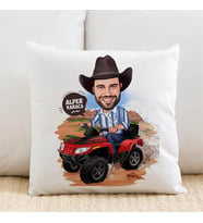 Kişiye Özel Karikatürlü ATV Binen Erkek Yastık