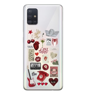 Samsung Galaxy A71 Uyumlu Lana Del Rey Sticker Tasarımlı Şeffaf Telefon Kılıfı