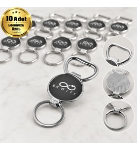 Logonuza Özel 10 Adet 6603 Tek Taraf Lazer Baskılı Metal Açacak Anahtarlık