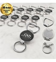 Logonuza Özel 10 Adet 6603 Tek Taraf Lazer Baskılı Metal Açacak Anahtarlık