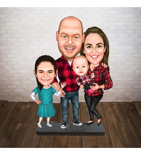 KİŞİYE ÖZEL AİLE KARİKATÜR çekirdek aile 1 BİBLO