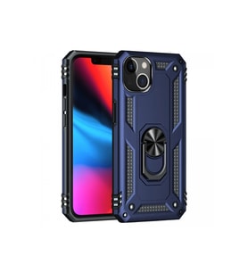 Durukar® iPhone 14 Plus Kılıf Sofya Yüzüklü Silikon Kapak - Lacivert