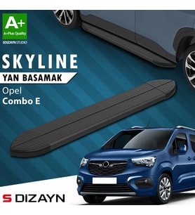 S-Dizayn Opel Combo E Kısa Şase Skyline Siyah Yan Basamak 203 Cm 2018 Üzeri A+ Kalite