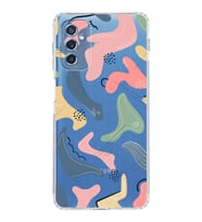 Samsung Galaxy M52 Uyumlu Kamera Korumalı Kapak Abstract Tasarımlı  Şeffaf  Kılıf