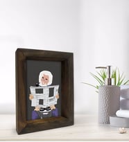 BK Gift Banyo Dekoratif Doğal Masif Ahşap Çerçeve 15x20cm-44 (Beyaz)