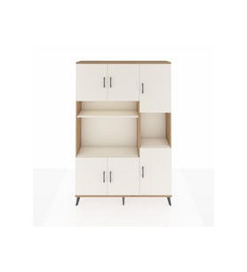 Arges Gardrop 9 Raflı 6 Kapaklı 132x30x195 Çam-Aytaşı