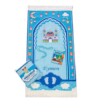 Çantalı Erkek Çocuk İsimli Seccade, Tesbih, Namaz Öğreniyorum Kitabı Seti