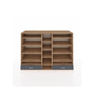 Kronos Dolap 14 Raflı 2 Çekmeceli  220x59x163 Çam-Çam/Antrasit