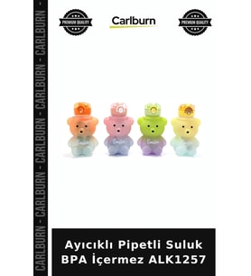 Özel Üretim Çocuk Okul Matara Ayıcıklı Pipetli Suluk BPA İçermez ALK1257