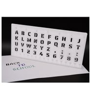 Alvera Alfabe, Rakam ve Cetvel Şablonu – 20 cm 3D Baskı Yazı Çizim Kalıbı - Beyaz