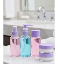 Taşınabilir 5’li Seyahat Banyo Seti Şeffaf Kozmetik Kapları
