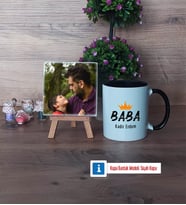 Babalar Günü Hediyesi Fotoğraflı Dekoratif Taş, Kupa Bardak Beyaz HediyeBabaya Hediye (Model 11)