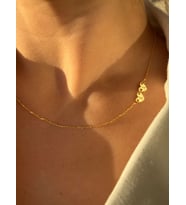 Kişiye Özel 925 Ayar Gümüş Minimalist Yan Tasarım Kalp Harf Kolye (Gold)