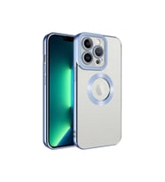 Apple iPhone 13 Pro Max Uyumlu Kılıf Kamera Korumalı Logo Gösteren Zore Omega Kapak (Açık Mavi)