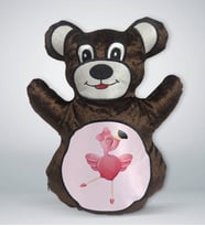 BK Gift Flamingo Tasarımlı Kahverengi Ayıcık Yastık-1