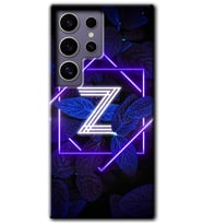 Galaxy S24 Ultra Kılıf HD Desen Baskılı Kılıf - Dark Neon Yaprak Z Harfi