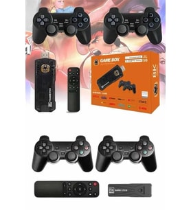 Game Stick Çift Oyun Konsolu Smart Tv Game Box 8K Ultra Hd 64 Gb