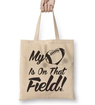 My Heart Is On That Field Football Cheerleader Bez Çanta Uzun Saplı