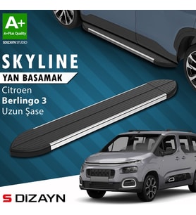 S-Dizayn Citroen Berlingo 3 Uzun Şase Skyline Krom Yan Basamak 213 Cm 2018 Üzeri A+ Kalite