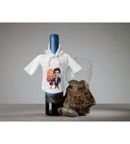 BK Gift Kişiye Özel Sevgililer Karikatürlü Mini Beyaz İçki Şişesi Tişörtü , Ev Bar Dekoru, Viski, Şarap, Votka, Rakı Şişesi Tişörtü, Ev Barı-31