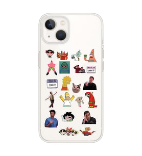 Iphone 14 PLUS Uyumlu Sticker Tasarımlı Şeffaf Telefon Kılıfı
