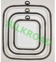 NURGE AHŞAP RENK PLASTİK KARE PANO KASNAK - NAKIŞ KASNAĞI 3'LÜ SET (Kahverengi)