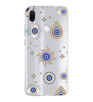 PrintiFy Xiaomi Redmi Note 7 ile Uyumlu 1mm Slim Fit Nazar Boncuğu 5 Baskılı Şeffaf  Kılıf