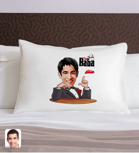 BK Gift Kişiye Özel Karikatürlü The Baba Tasarımlı Pamuklu Yastık Kılıfı-4 50x70cm, Babaya Hediye, Babalar Günü Hediyeleri