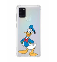 Samsung Galaxy A21s   Köşe Korumalı Antişok Kapak Donald Duck Tasarımlı Şeffaf  Kılıf